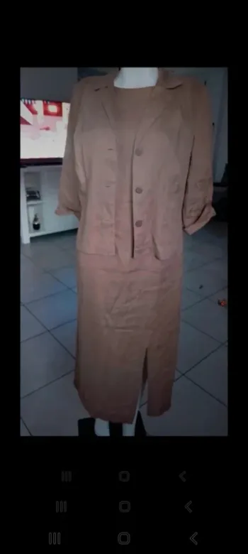 Ensemble robe plus gilet en lin taille 42