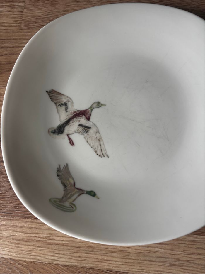 Vintage lot de 4 assiettes porcelaine Raynaud Limoges vol d’oiseaux - photo numéro 3