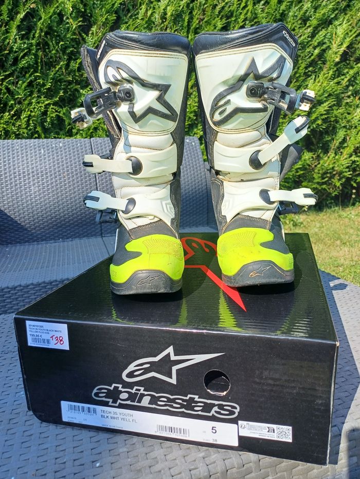 Bottes Motocross Alpinestars Tech 3S - noir/blanc/jaune fluo