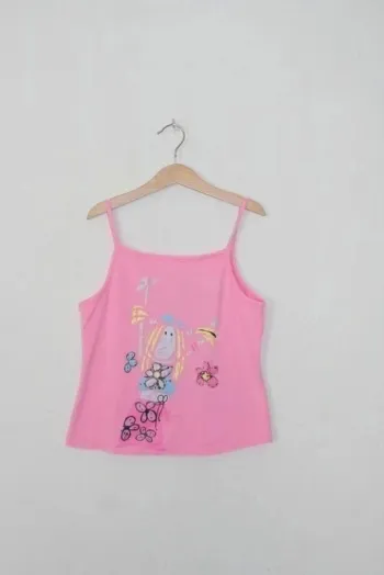 Top à bretelles rose 14 ans, sans étiquette