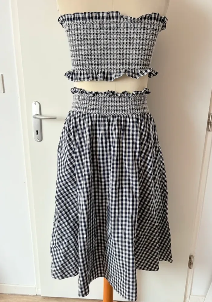 Ensemble jupe midi et bustier rockabilly / pin up / sixties - photo numéro 3