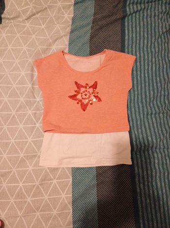 Débardeur +pull manche courte 8 ans catimini très bon état