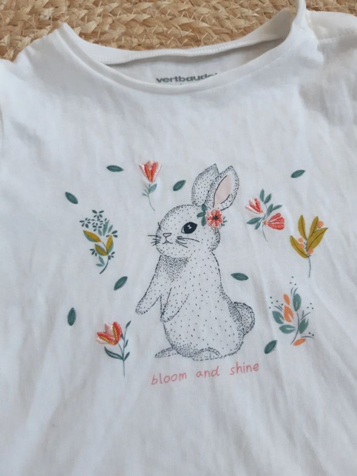 Tee shirt lapin Vertbaudet 6 mois - photo numéro 2