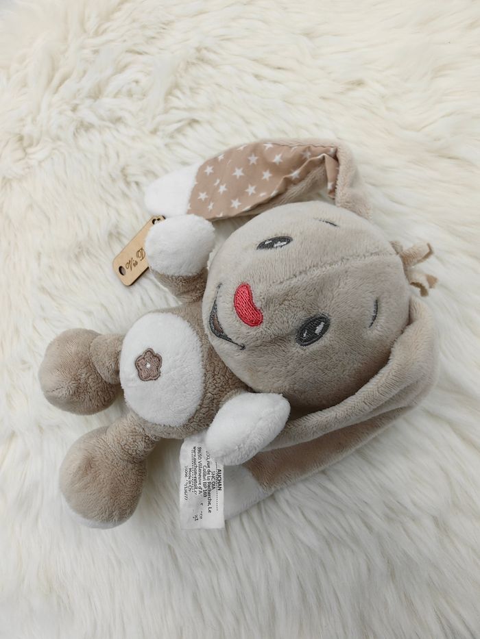 Doudou lapin beige et blanc Auchan - photo numéro 3