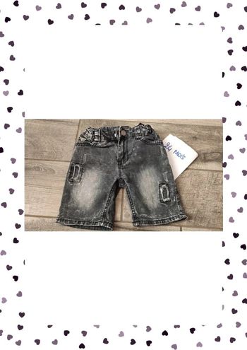 Short bermuda jean effet délavé