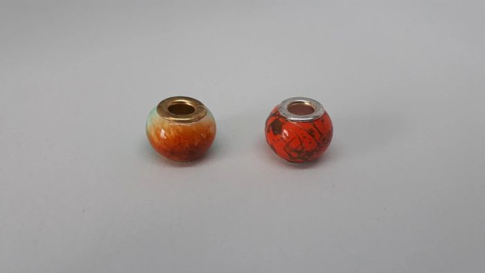 Charms perles orange et verte - photo numéro 4