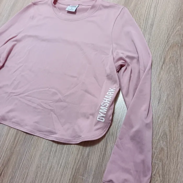 Hauts gymshark femme s teeshirt manche longue rose - photo numéro 2