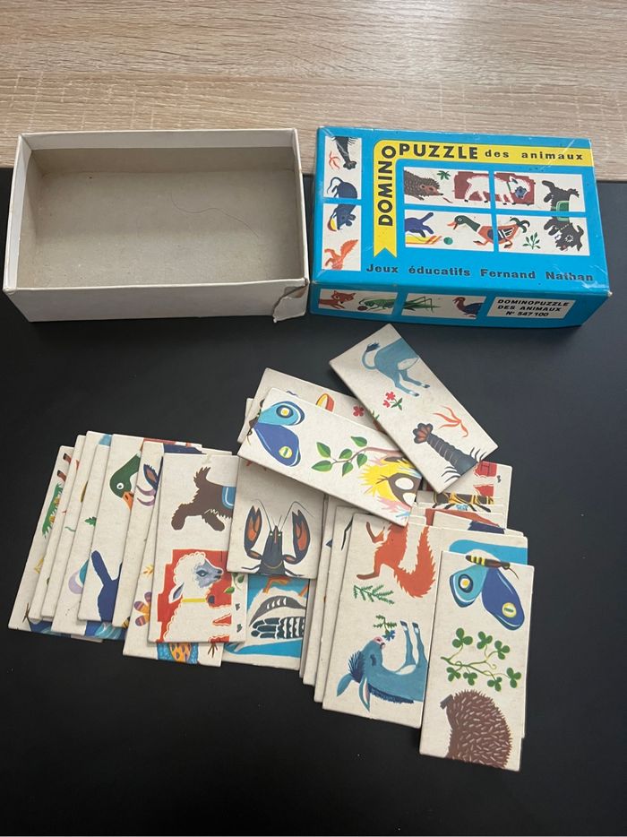 Domino puzzle des animaux ancien