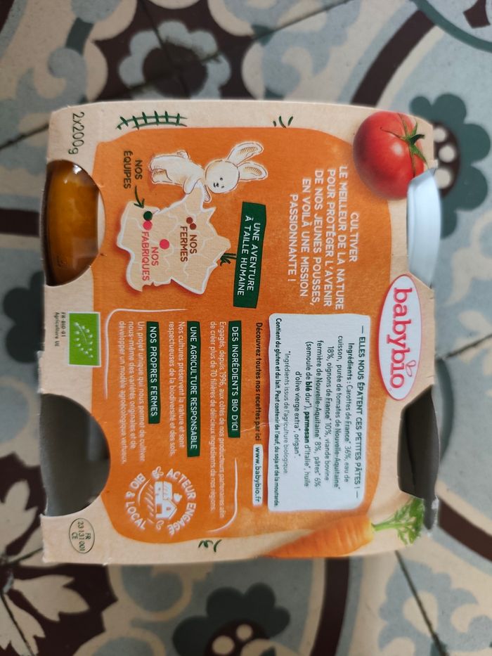 Pot babybio légumes pâtes façon bolo - photo numéro 2