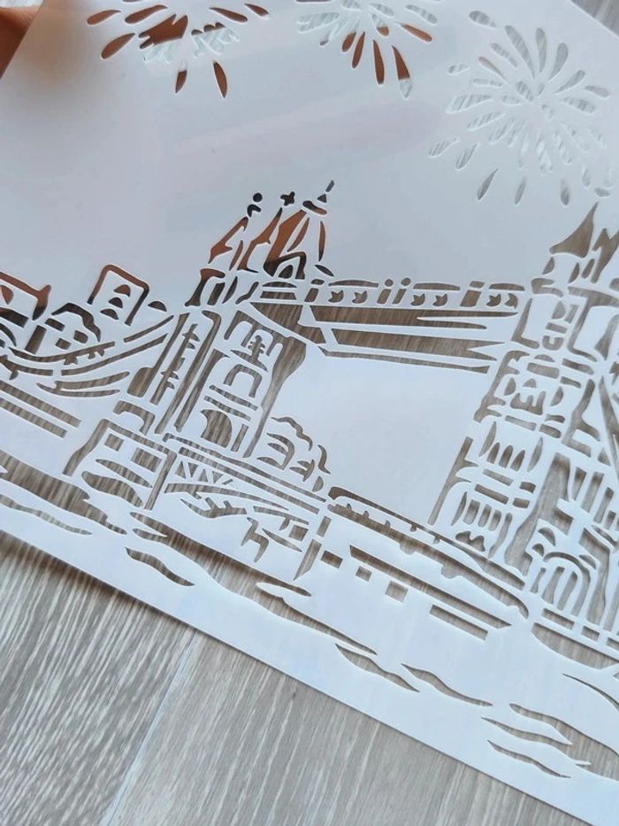 Grand Pochoir A4 du pont de Londres Le Tower Bridge - photo numéro 3