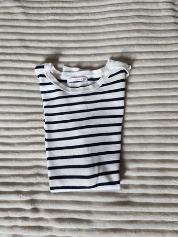 Pull fin marinière Camaïeu – blanc & bleu marine – Taille M – Bon état