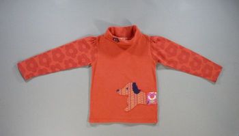 Tee-shirt sous-pull jersey orange chien Du Pareil Au Même 3 ans 94 cm fille
