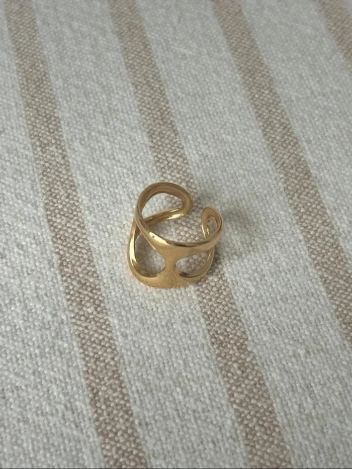 Bague dorée tendance Louyetu en plaqué or - photo numéro 4
