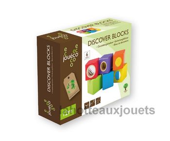 CUBES EN BOIS DE DECOUVERTE JOUECO N°80050