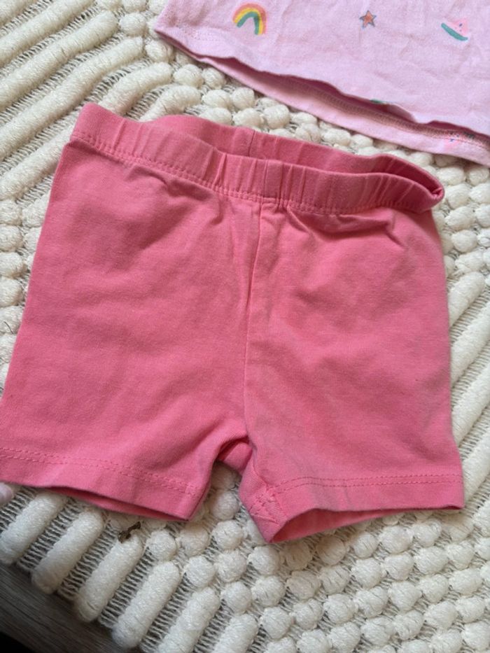 Lot 2 short 1 tee shirt fille 12 mois TEX - photo numéro 2