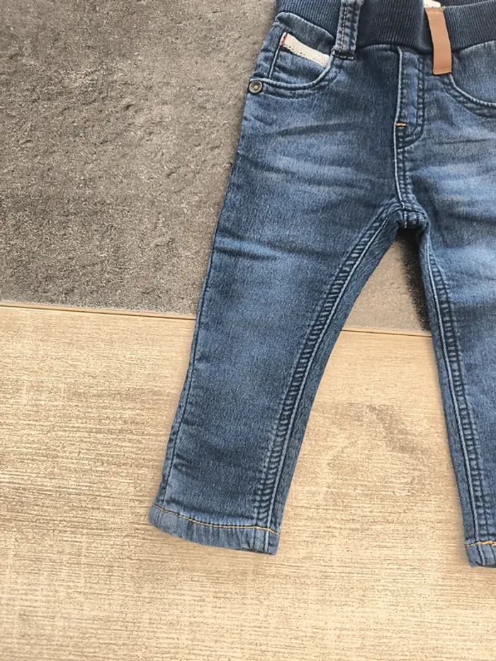 Pantalon jean doublé souple coupe slim garçon 12 mois Jean Bourget - photo numéro 3