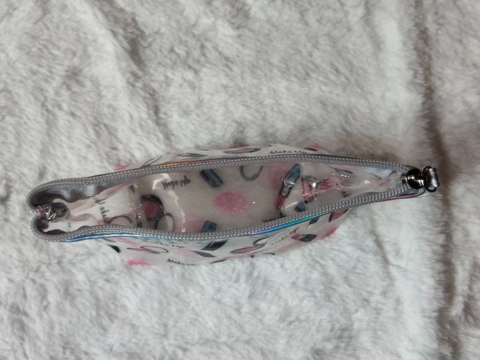 Trousse transparente Make Up grise – maquillage voyage 19x10 cm - photo numéro 3