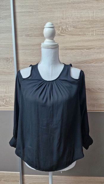 Blouse épaules dénudées.