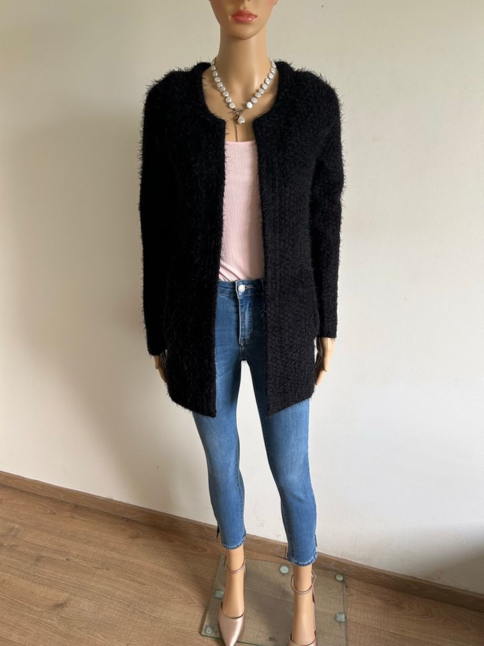 Cardigan noir tout doux Morgan taille XS excellent état - photo numéro 3