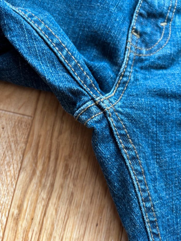 Jean Levi's femme Signature Gold bleu foncée brut M/38 W28 droite straight mi taille US rare - photo numéro 5