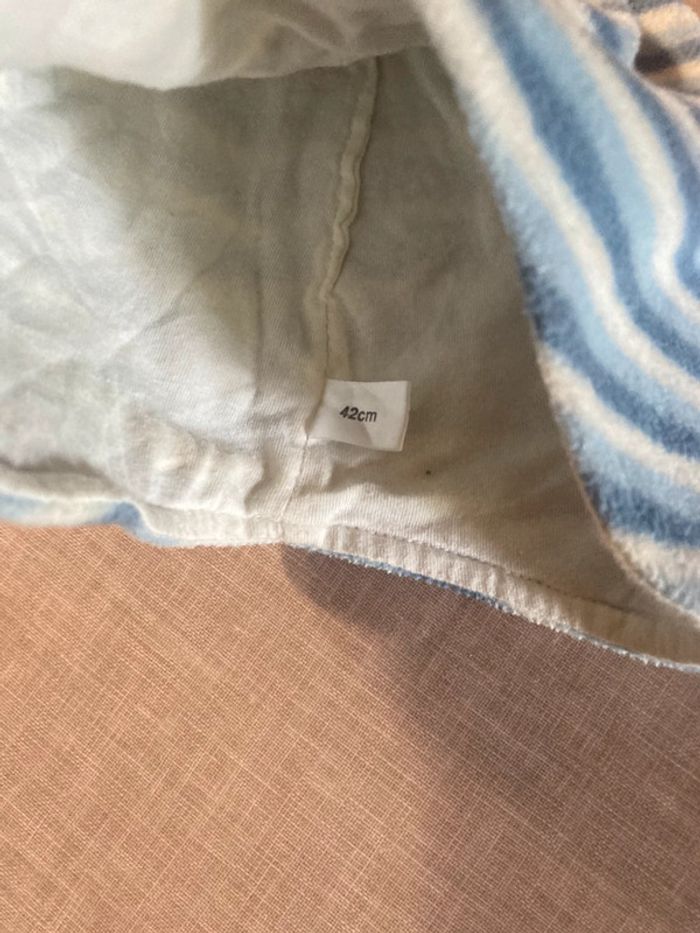 Bonnet bébé bleu rayé doublé polaire – Taille 42 cm - photo numéro 2