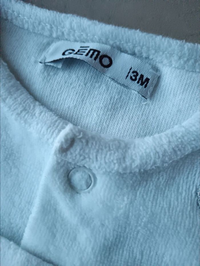 Pyjama grenouillère un bisou et au dodo ours 3 mois - photo numéro 3