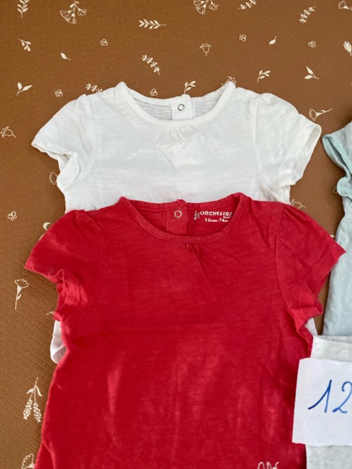 Lot tee-shirts + short 12 mois - photo numéro 2