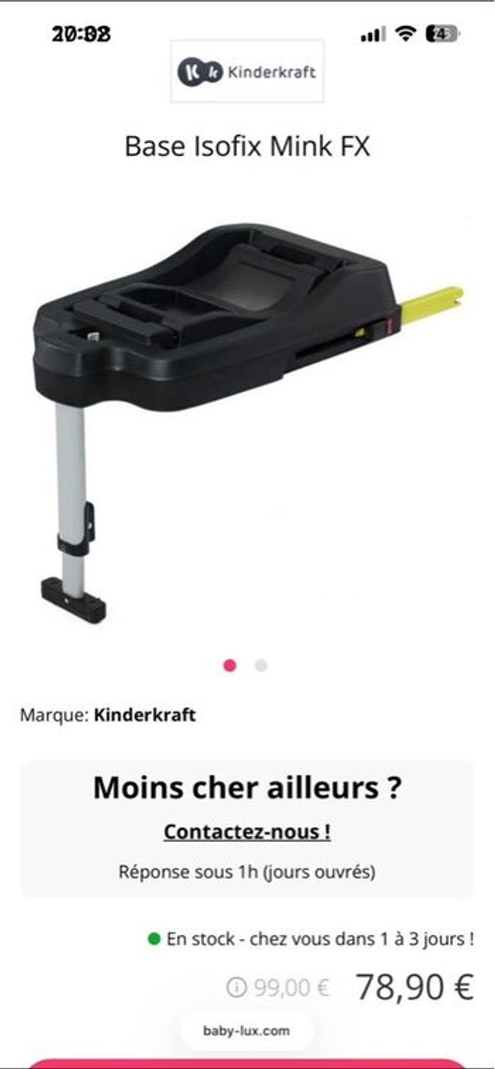 Base auto Isofix kinderkraft mink fx