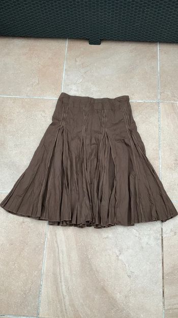 Jupe brune plissée T40 (n°48)
