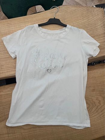 T-shirt blanc je l’aime ce con taille M 38 40