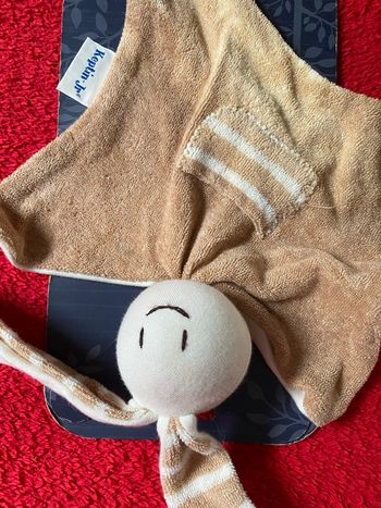 Ketplin doudou lapin plat beige blanc Poche neuf