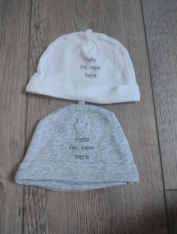 Lot de 2 bonnets en coton mixte