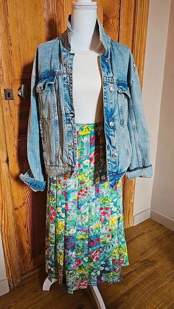 Jupe longue vintage made in France flowerprint colorée