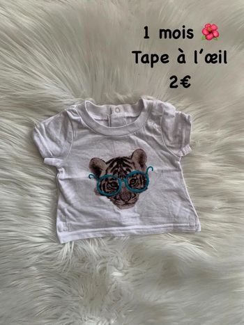 T-shirt 🌺 1 mois 🌺 Tape a l’œil