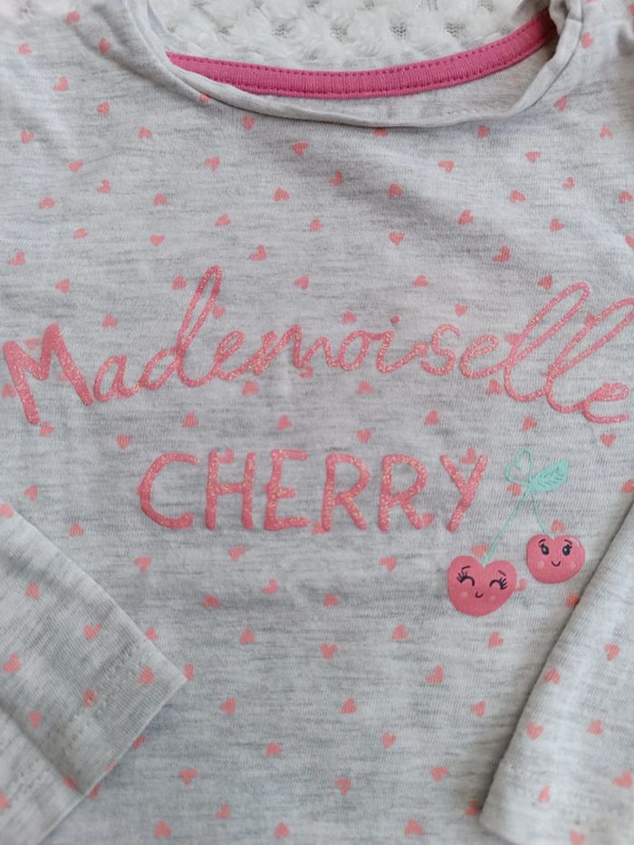 T-shirt Gris Clair In Extenso 18 Mois – Mademoiselle Cherry - photo numéro 2