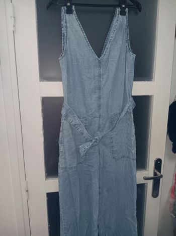 Combinaison en jean XS délavé style rétro femme