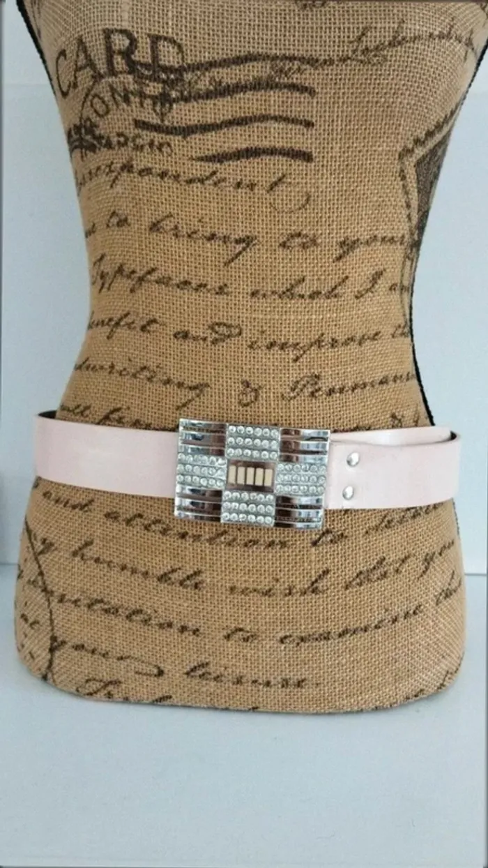 Ceinture rose boucles argenté 85 cm - photo numéro 2