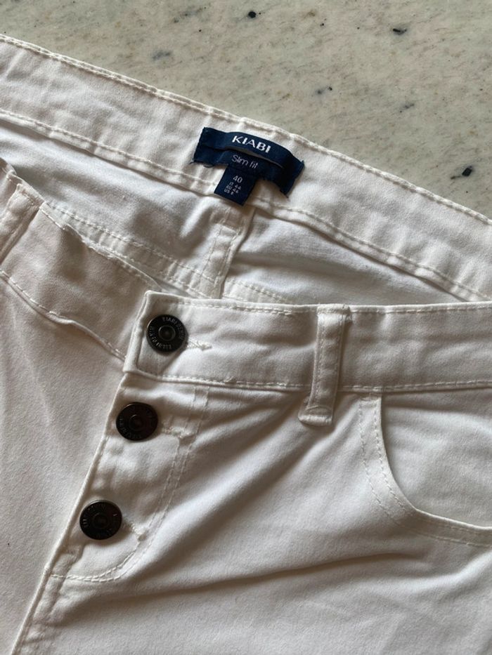Jean blanc capri Kiabi 40 - photo numéro 6