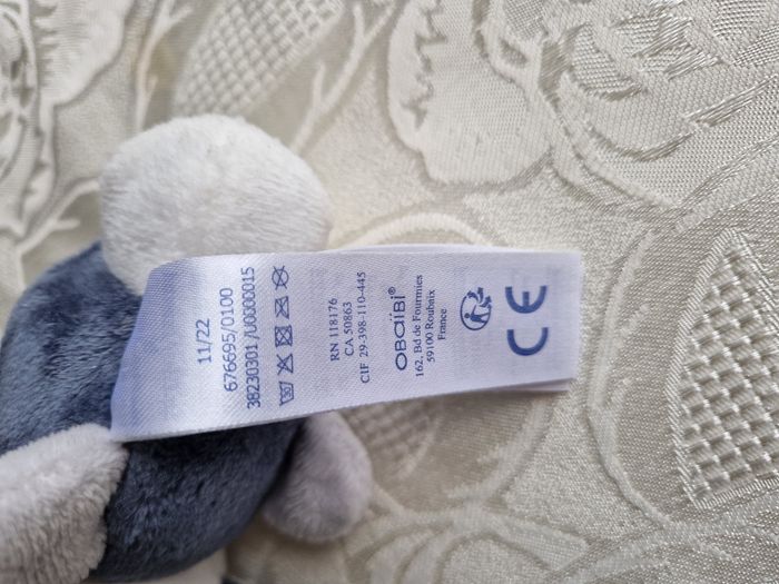 Peluche chenille Obaibi bleu et blanche - photo numéro 8