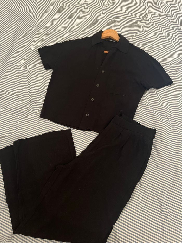Ensemble effet lin noir