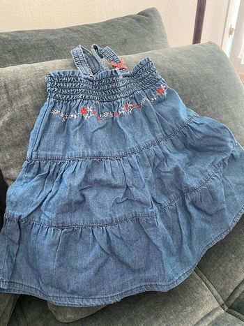 Robe en jean sans manches grain de blé 12 mois