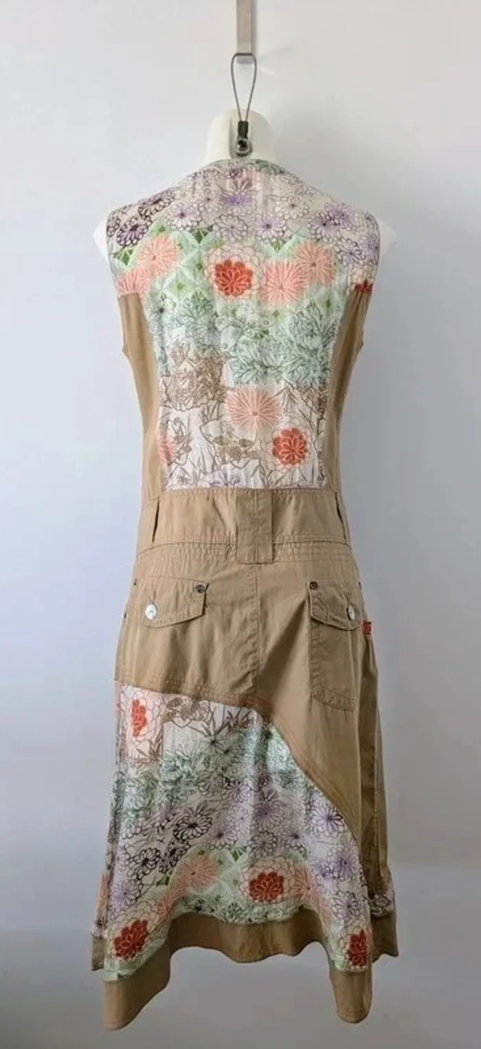 Robe d'été fleurie vintage en soie et coton - Cheyenne jeans - taille S/M - photo numéro 2