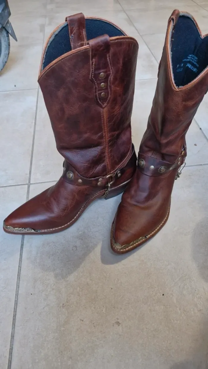 Bottes américaine taille 39 marron - photo numéro 2