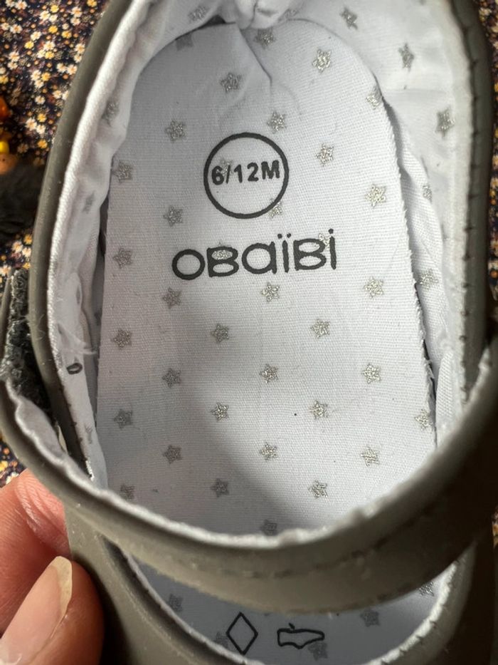 Petites chaussures obaïbi 6-12 mois grises - photo numéro 3