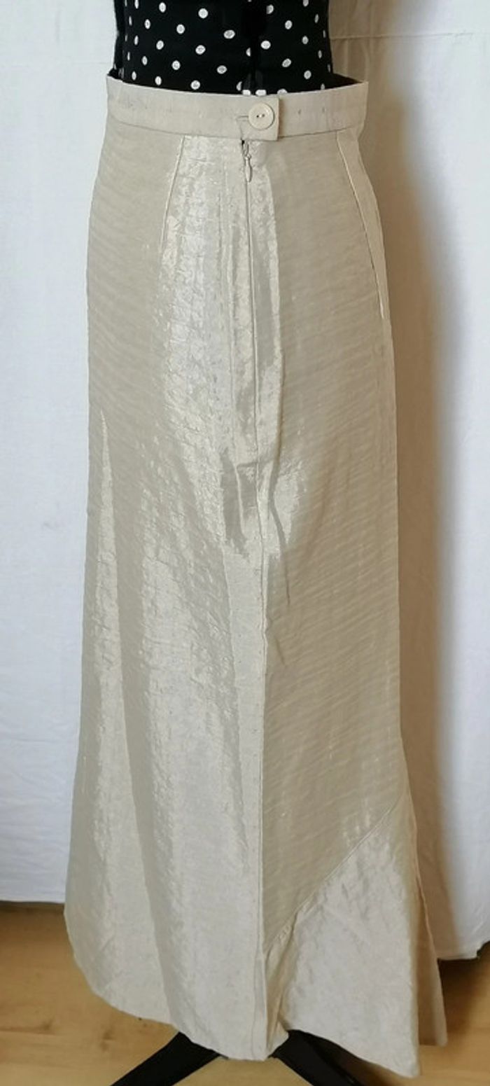 Jupe longue beige effet satin taille 40 Sonja Marohn - photo numéro 9