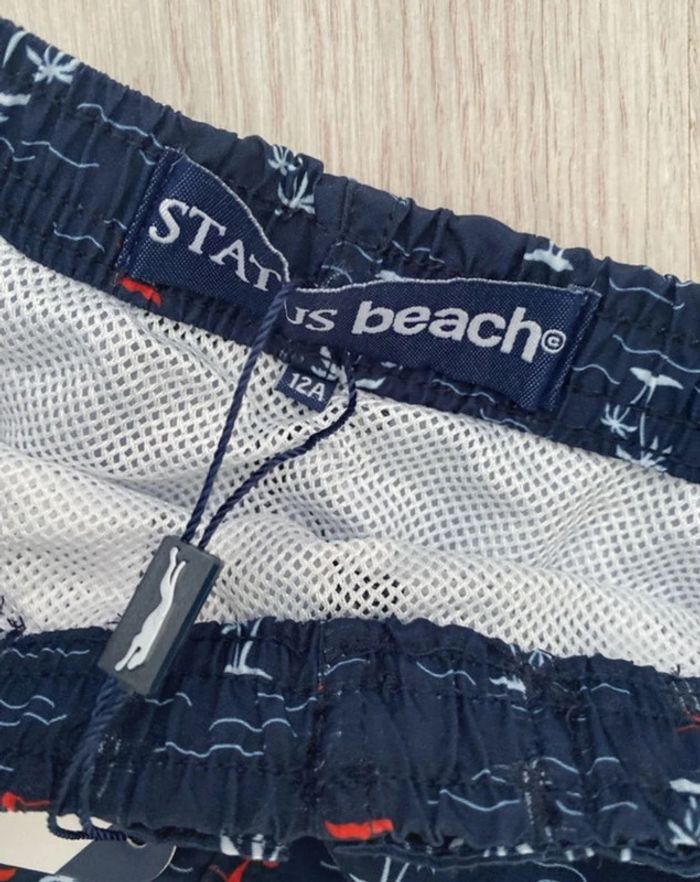 Short bermuda, maillot de bain Status Beach taille 12 ans, neuf - photo numéro 3