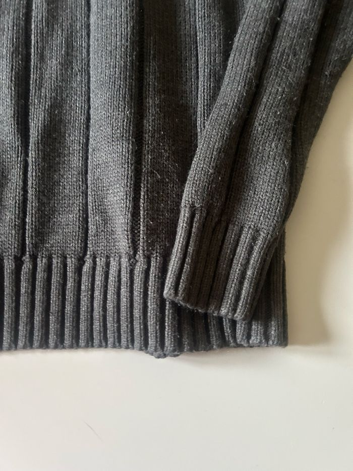 Pull / Gilet épais à capuche à boutons très bon état pour homme taille L couleur gris - photo numéro 5