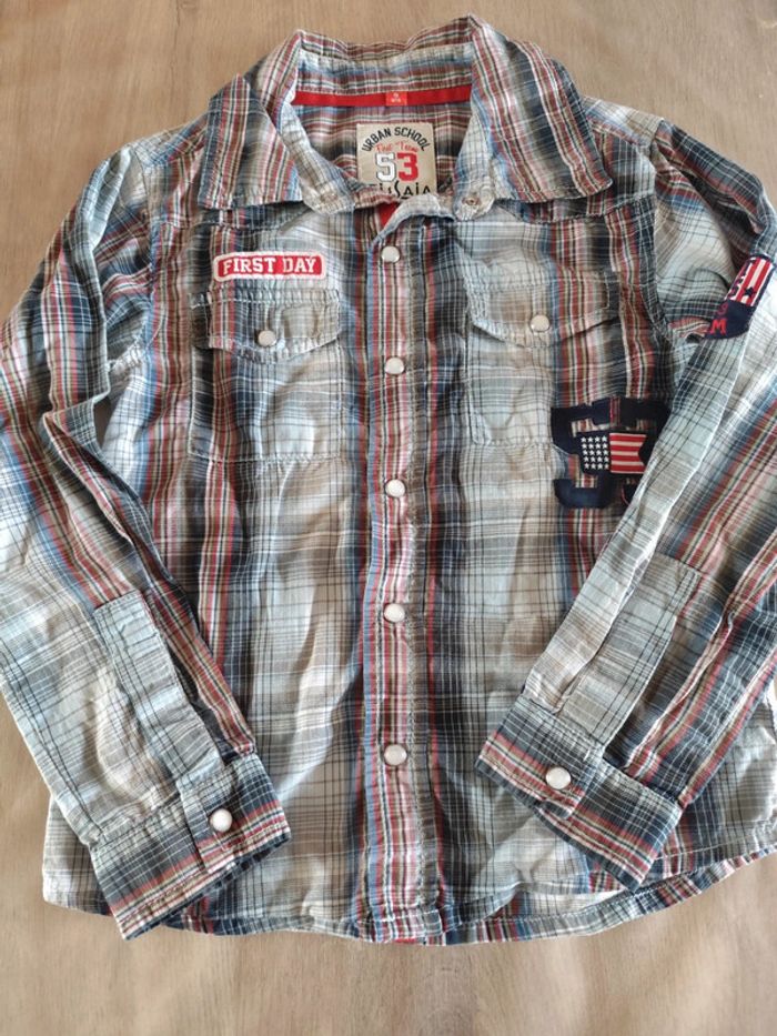 Chemise manches longues à carreaux