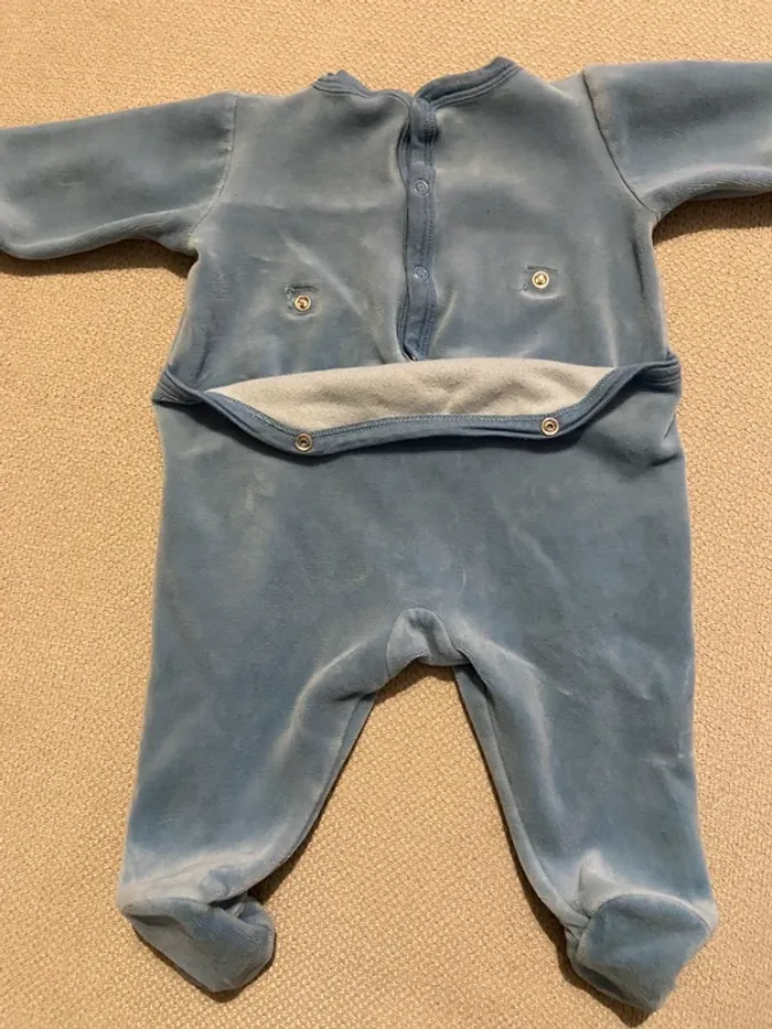 Pyjama petit bateau chaud velours 3 mois - photo numéro 3