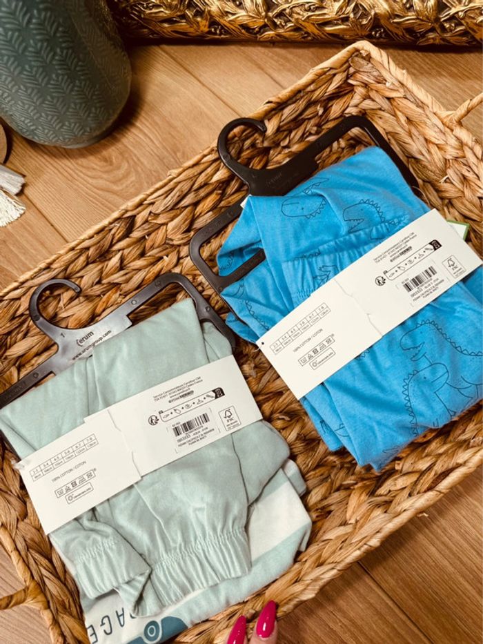 Taille 3-4 ans set de 2 pyjamas 2 pièces coton fin garçon Tex menthe bleu Neufs 💙 - photo numéro 5